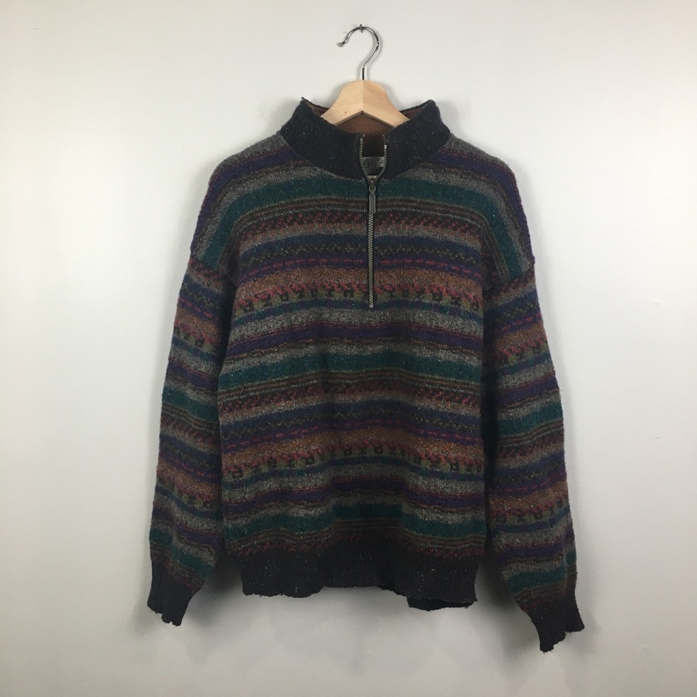 Vintage REI Wool Pullover Zip-Up Sweater